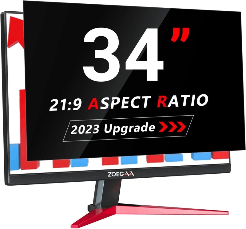ZOEGAA 34 Inch Computer privacy Screen for 16:9 Widescreen Monitor,34 inch Removable Anti Blue Light Eye Protection Shield,Black Blackout Anti Spy Desktop Security Private Filter - Image 1